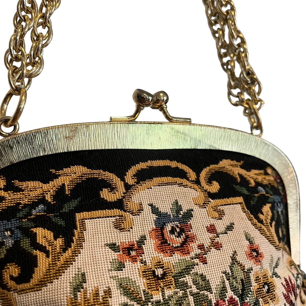 Vintage 60s Walborg mini floral tapestry evening bag - Picture 10 of 14